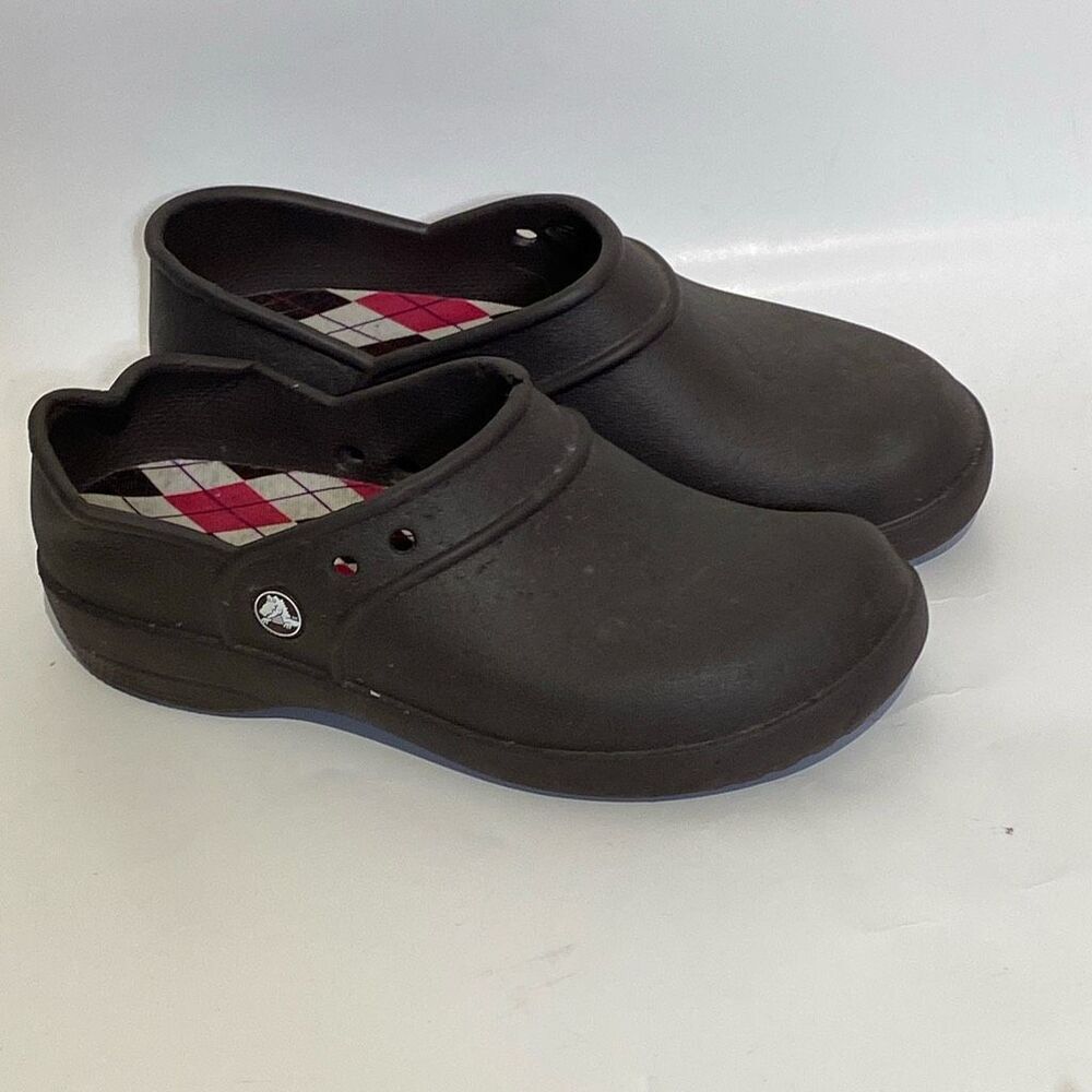 Crocs Women's Brown Rubber Slip On Round Toe Low Top Comfort Clog Shoes Size 7